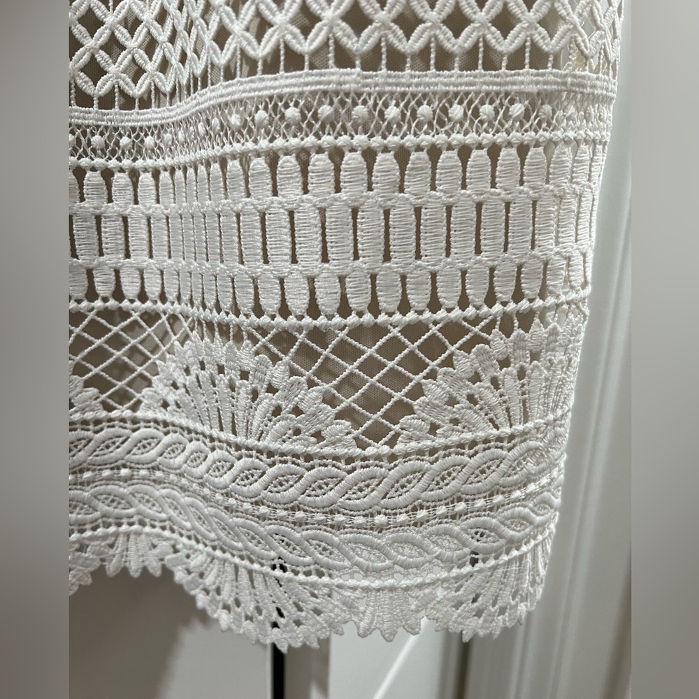NWT White House Black Market White Lace Mini Dress - Picture 8 of 9